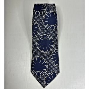 50s Haband Blue Polyester Necktie Vintage Shell Swing Tie Mid Century READ